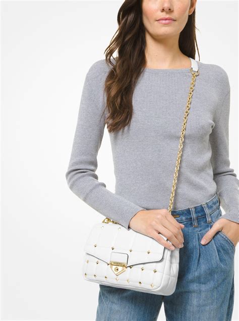 michael michael kors soho large quilted leather shoulder bag|michael kors soho studded bag.